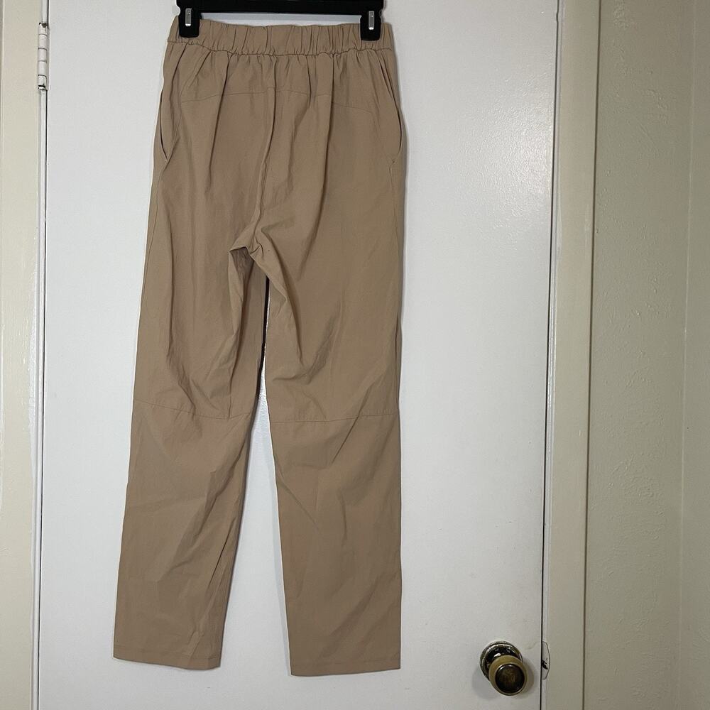 Lululemon jogger khaki tan trouser straight leg woven pants US 4 - Picture 3 of 6